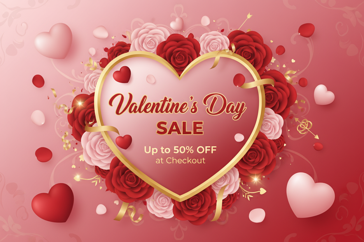 Valentine’s Day sale up to 50% discount when you’re check out 